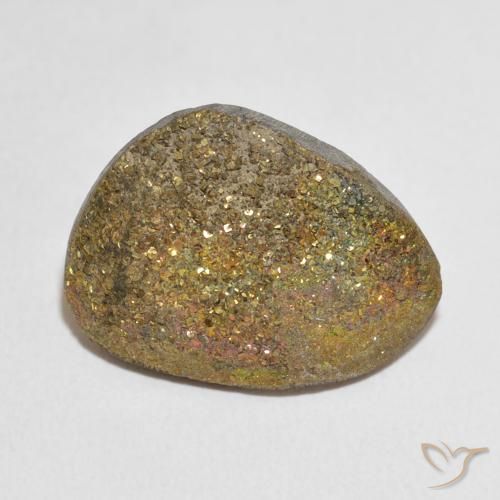 17.03ct Naturale Multicolore Pirite Arcobaleno, Taglio a fantasia, Opaco