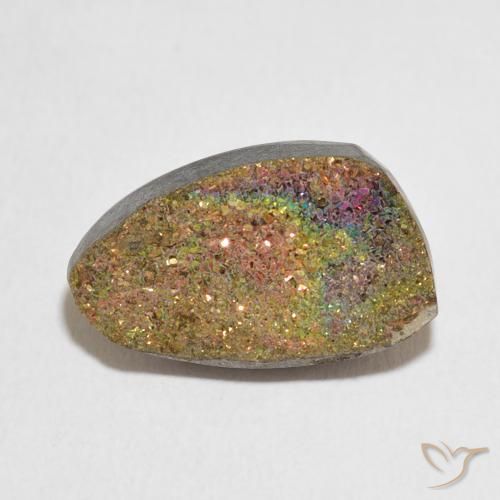 9.54ct Naturale Multicolore Pirite Arcobaleno, Taglio a fantasia, Opaco