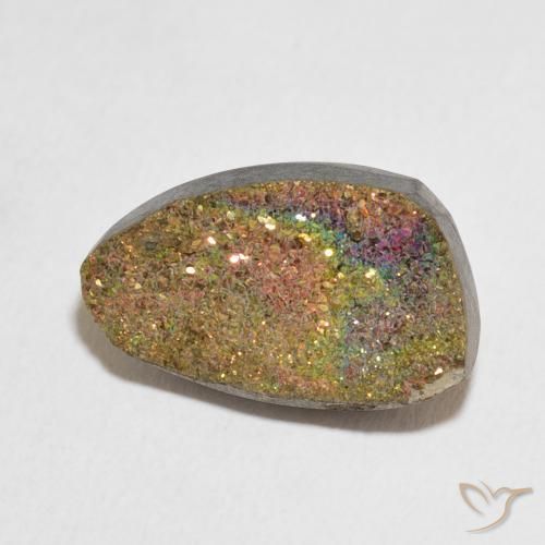 Pirite Arcobaleno Multicolore naturale da 9.54 ct, Taglio a fantasia, Opaco