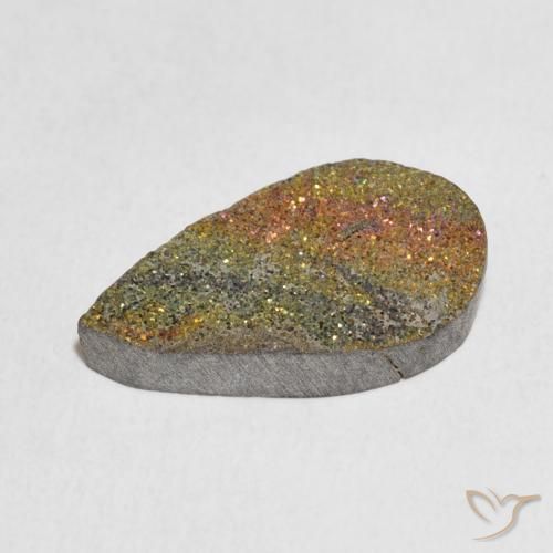 Pirite Arcobaleno Multicolore naturale da 6.04 ct, Forma a pera, Opaco