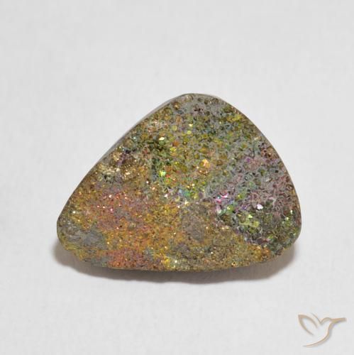 9.51ct Naturale Multicolore Pirite Arcobaleno, Taglio a fantasia, Opaco