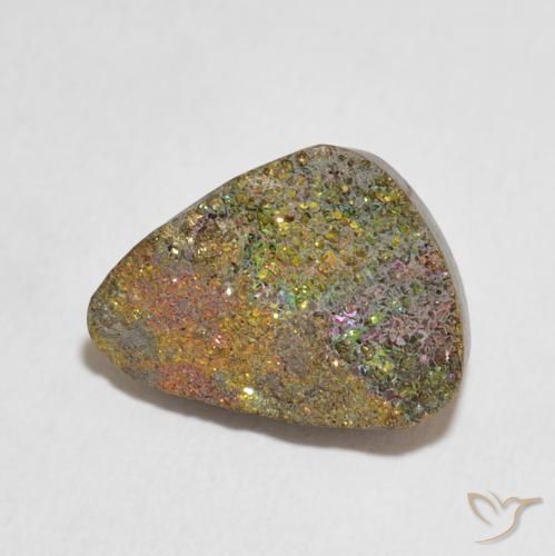 Pirite Arcobaleno Multicolore naturale da 9.51 ct, Taglio a fantasia, Opaco