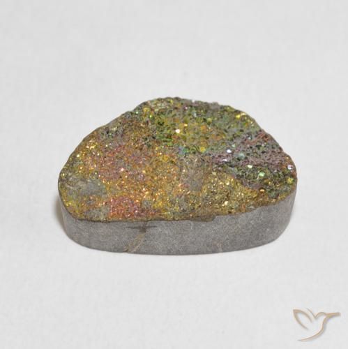Pirite Arcobaleno Multicolore naturale da 9.51 ct, Taglio a fantasia, Opaco