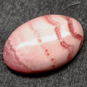 Rodocrosite naturale multicolore da 4,68 ct, taglio ovale, opaco