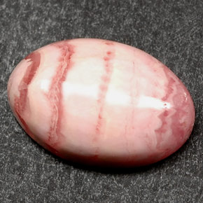 Rodocrosite naturale multicolore da 4,68 ct, taglio ovale, opaco