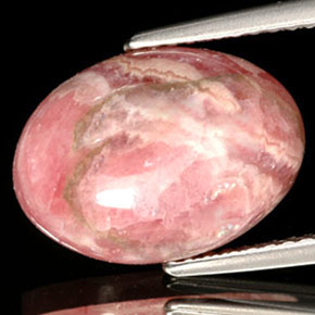Rodocrosite naturale multicolore da 7,08 ct, taglio ovale, opaco