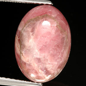 Rodocrosite naturale multicolore da 7,08 ct, taglio ovale, opaco