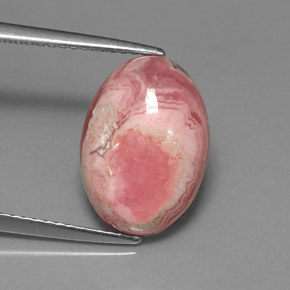 Rodocrosite naturale multicolore da 7,08 ct, taglio ovale, opaco