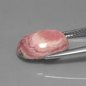 Rodocrosite naturale multicolore da 7,08 ct, taglio ovale, opaco