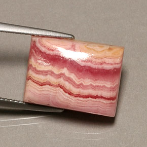 Rodocrosite naturale rosa da 16,08 ct, baguette, opaco