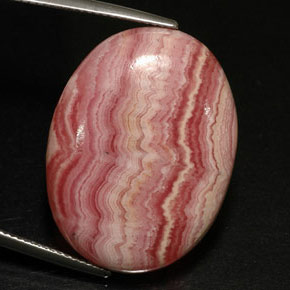 Rodocrosite naturale multicolore da 36,43 ct, taglio ovale, opaco