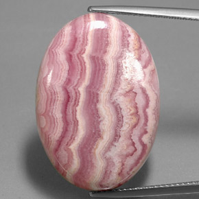 Rodocrosite naturale multicolore da 35,26 ct, taglio ovale, opaco