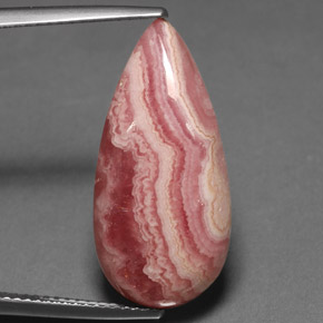 Rodocrosite naturale multicolore da 12,62 ct, taglio a pera, opaco