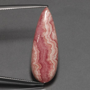 Rodocrosite naturale rosa da 17,05 ct, taglio a pera, opaco