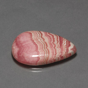 Rodocrosite naturale multicolore da 23,85 ct, taglio a pera, opaco