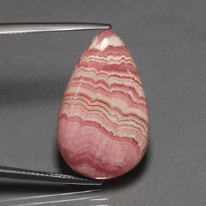 Rodocrosite naturale multicolore da 23,85 ct, taglio a pera, opaco