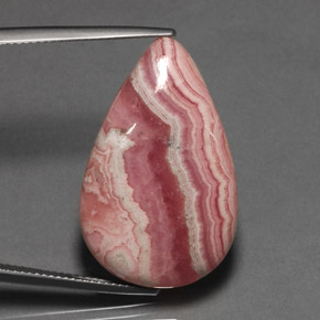 Rodocrosite naturale multicolore da 32,62 ct, taglio a pera, opaco