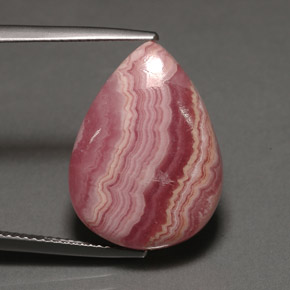 Rodocrosite naturale multicolore da 18,30 ct, taglio a pera, opaco