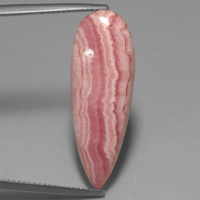 Rodocrosite naturale rosa da 14,24 ct, taglio a pera, opaco