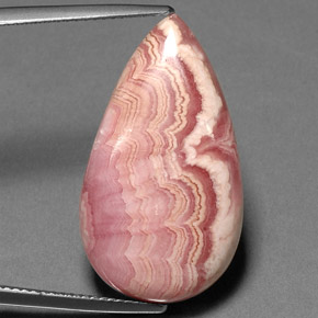 Rodocrosite naturale multicolore da 22,38 ct, taglio a pera, opaco