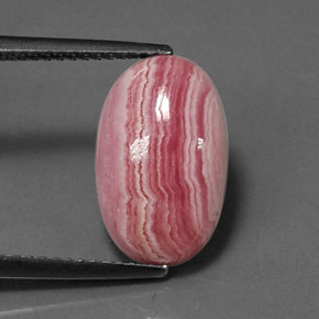 Rodocrosite naturale multicolore da 6,80 ct, taglio ovale, opaco