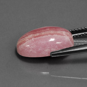 Rodocrosite naturale multicolore da 6,80 ct, taglio ovale, opaco