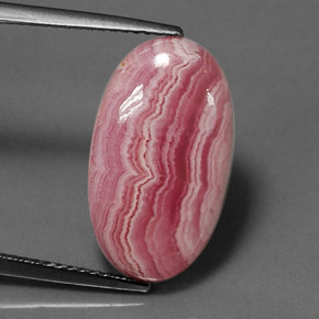 Rodocrosite naturale multicolore da 8,66 ct, taglio ovale, opaco