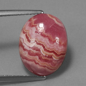 Rodocrosite naturale multicolore da 7,26 ct, taglio ovale, opaco