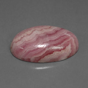 Rodocrosite naturale rosa da 17,47 ct, taglio ovale, opaco