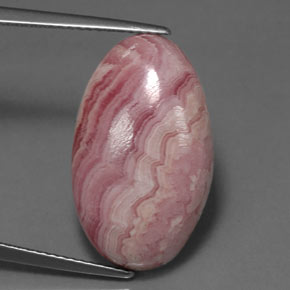 Rodocrosite naturale rosa da 17,47 ct, taglio ovale, opaco