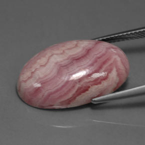 Rodocrosite naturale rosa da 17,47 ct, taglio ovale, opaco