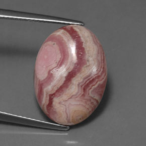 Rodocrosite naturale multicolore da 13,31 ct, taglio ovale, opaco