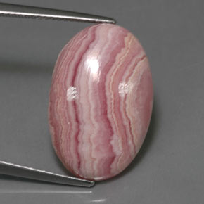 Rodocrosite naturale rosa da 12,78 ct, taglio ovale, opaco
