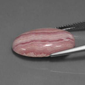 Rodocrosite naturale rosa da 12,78 ct, taglio ovale, opaco