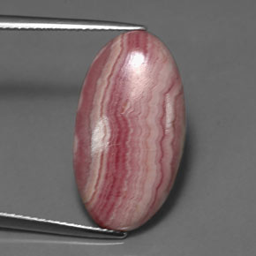 Rodocrosite naturale rosa da 13,76 ct, taglio ovale, opaco