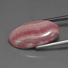 Rodocrosite naturale rosa da 13,76 ct, taglio ovale, opaco