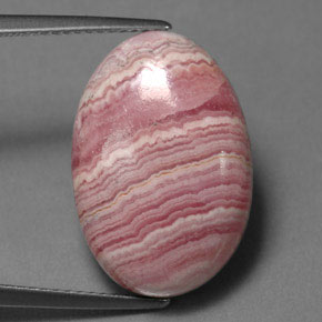 Rodocrosite Rosa multicolore naturale da 17.50 ct, Taglio ovale, Opaco