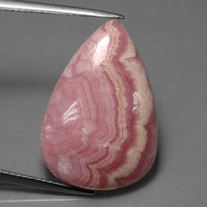 Rodocrosite naturale rosa da 15,92 ct, taglio a pera, opaco