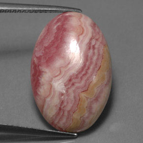 Rodocrosite naturale rosa da 16,89 ct, taglio ovale, opaco