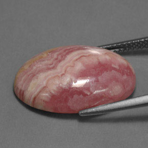 Rodocrosite naturale rosa da 16,89 ct, taglio ovale, opaco