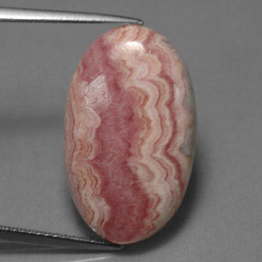 Rodocrosite naturale rosa da 17,68 ct, taglio ovale, opaco