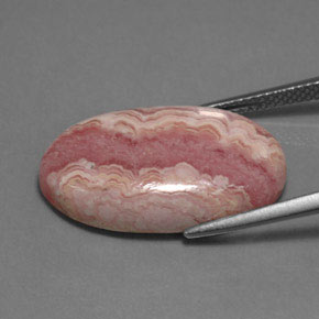 Rodocrosite naturale rosa da 17,68 ct, taglio ovale, opaco