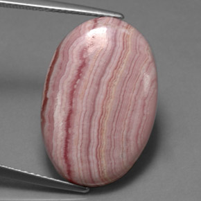 Rodocrosite naturale rosa da 16,47 ct, taglio ovale, opaco