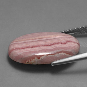Rodocrosite naturale rosa da 16,47 ct, taglio ovale, opaco