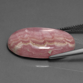 Rodocrosite naturale rosa da 18,74 ct, taglio ovale, opaco
