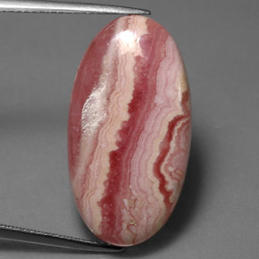 Rodocrosite naturale rosa da 19,39 ct, taglio ovale, opaco