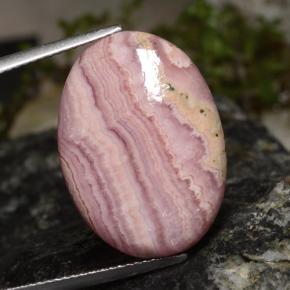 Rodocrosite naturale multicolore da 20,56 ct, taglio ovale, opaco