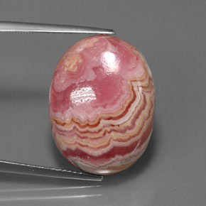 Rodocrosite naturale multicolore da 21,53 ct, taglio ovale, opaco