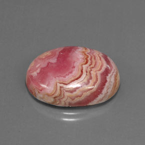 Rodocrosite naturale multicolore da 21,53 ct, taglio ovale, opaco