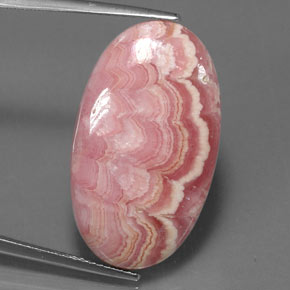 Rodocrosite naturale multicolore da 22,52 ct, taglio ovale, opaco